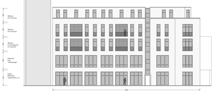 Planung von Wohnungen auf einem ehemaligen Parkdeck - Ansicht